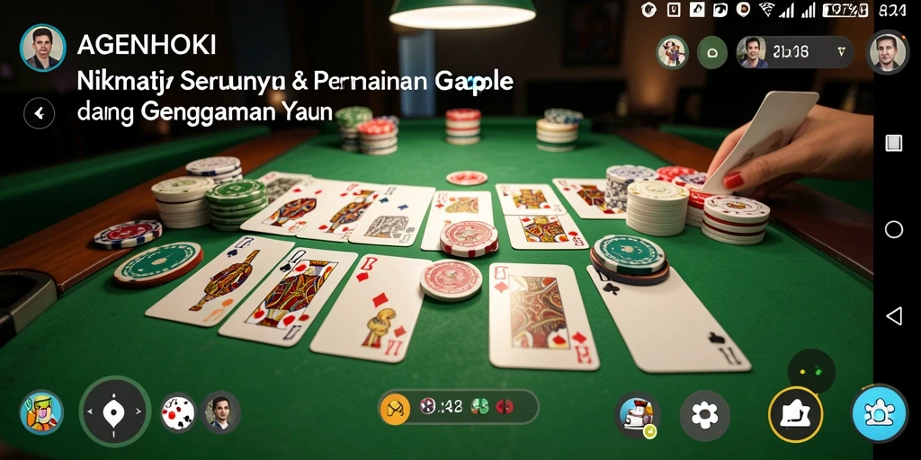 Tampilan gameplay seru AGENHOKI untuk bermain Gaple.