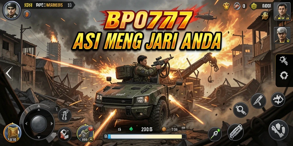 Tangkapan layar utama BPO777 menampilkan aksi pertarungan yang seru.