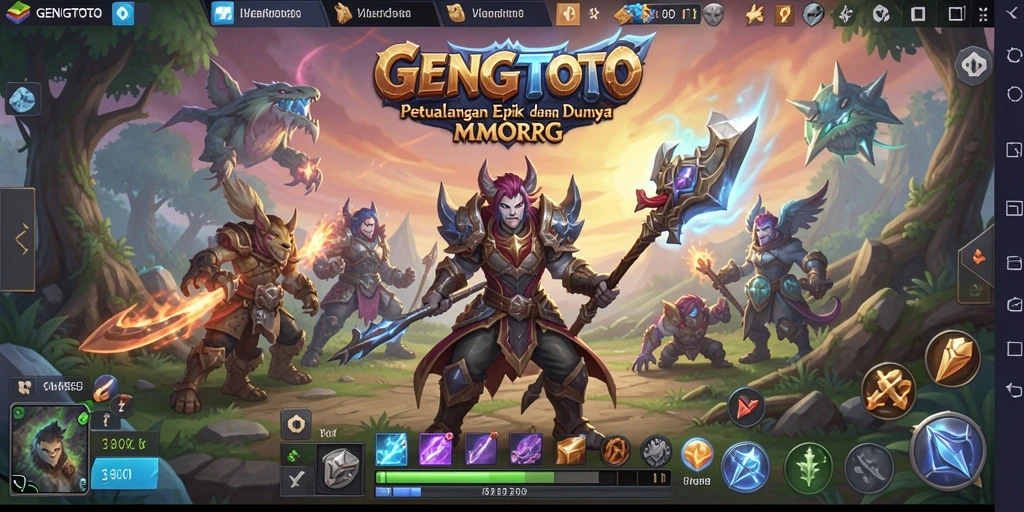 Tangkapan layar GENGTOTO menampilkan aksi seru dalam pertempuran MMORPG.