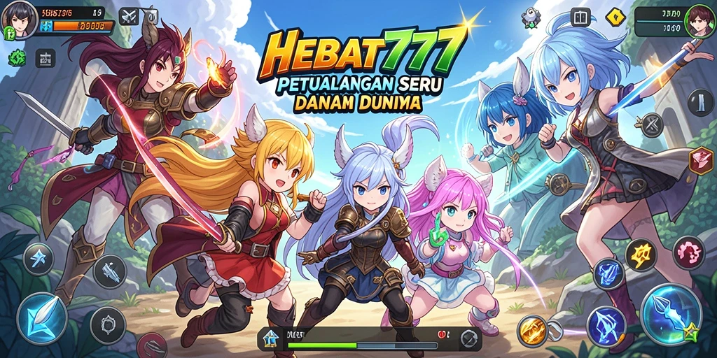 Tampilan dinamis dari karakter dalam aksi bermain HEBAT777.