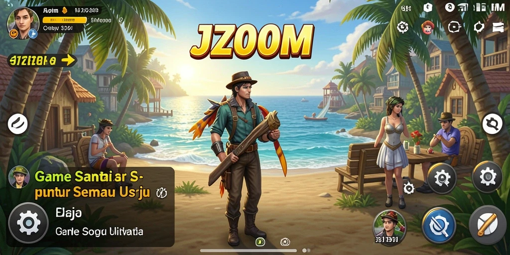 Tampilan gameplay J200M yang ceria dan menghibur.