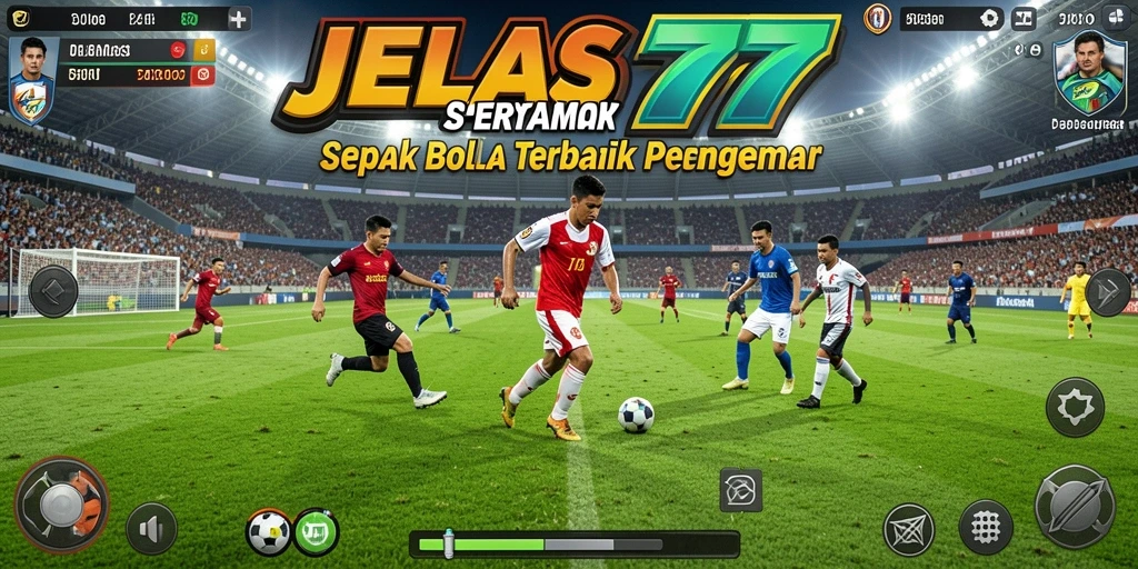 Screenshot gameplay <strong>JELAS777</strong> yang menampilkan aksi mendebarkan di lapangan sepak bola.