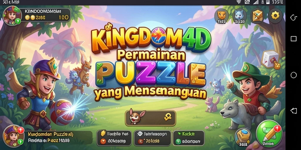 Tampilan gameplay KINGDOM4D yang penuh warna dan menantang.