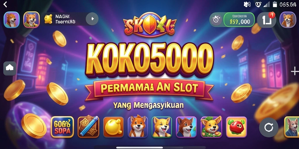 Tampilan utama gameplay KOKO5000 yang menarik dan interaktif.