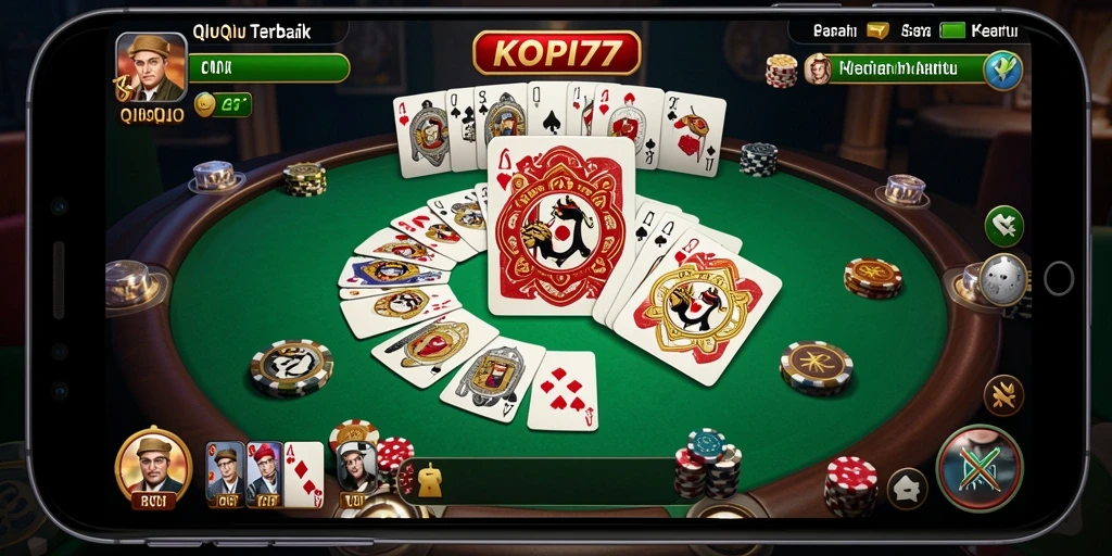 Tampilan menarik dari gameplay QiuQiu KOPI77 yang seru.