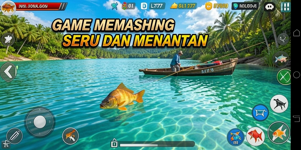 Gameplay L777 dengan berbagai jenis ikan yang menantang.