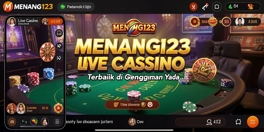 Tampilan gameplay MENANG123 dengan dealer Live Casino yang profesional.
