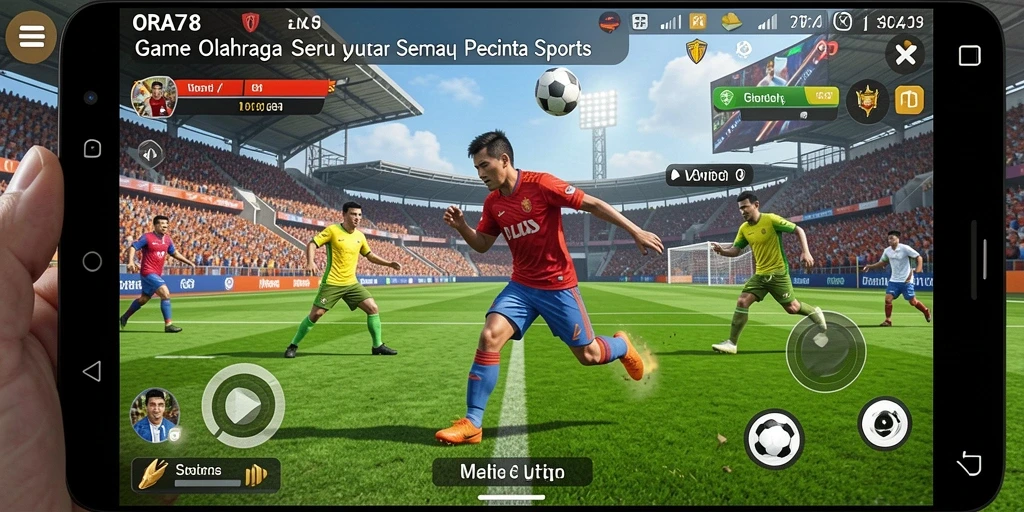 Tampilan gameplay ORA78 menampilkan aksi mendebarkan dalam olahraga.