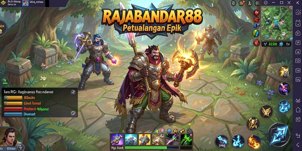 Tangkapan layar menampilkan aksi seru dalam gameplay RPG RAJABANDAR88.