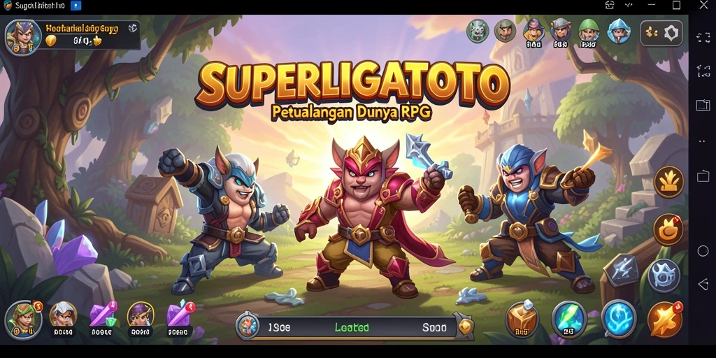Tangkapan layar SUPERLIGATOTO menunjukkan aksi pertarungan yang mendalam dan karakter unik.