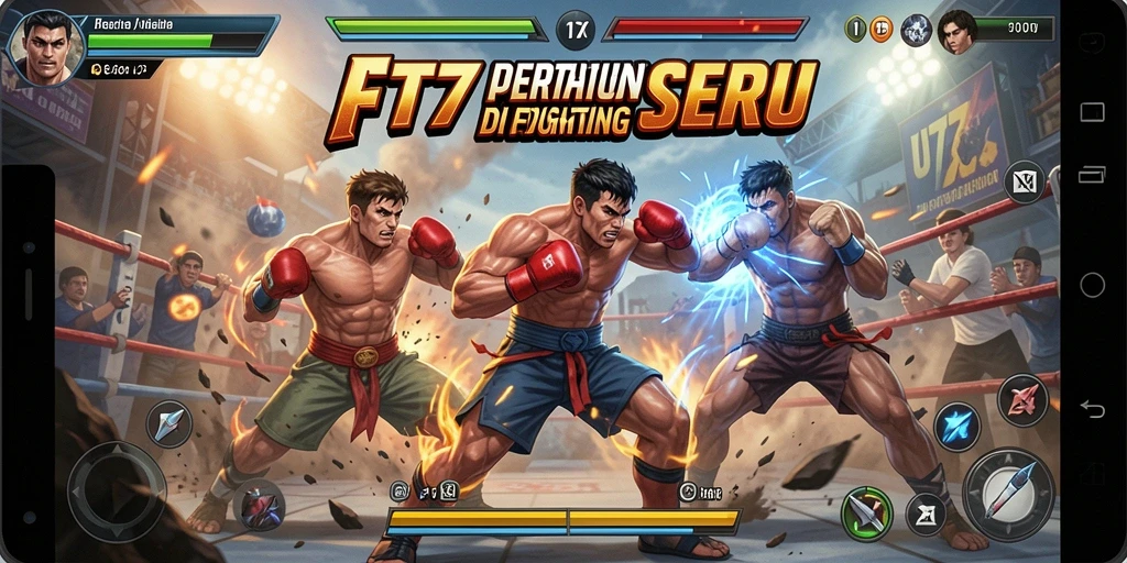 Screenshot utama UT77 menampilkan aksi pertarungan yang luar biasa.