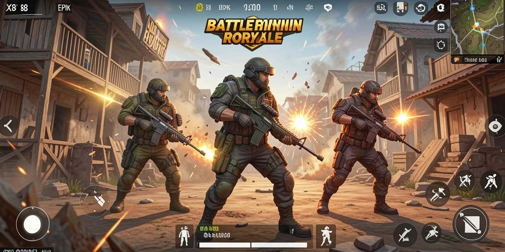 Tampilkan aksi seru di medan perang Battle Royale.